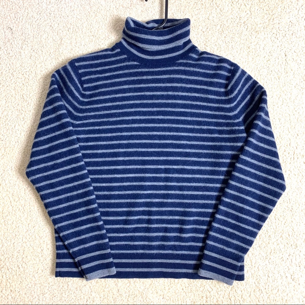 Lands End 100% Merino Wool Striped Sweater